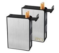 Étui à cigarettes automatique à ouverture facile for 20 cigarettes, étui rigide portable en métal, contenant à cigarettes en aluminium et ABS résistant aux chocs(Silver)