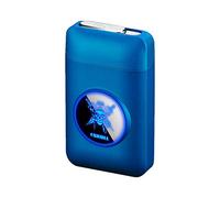 Étui à cigarettes avec briquet, étui à cigarettes graphique LED, 2 en 1, portable, électronique, sans flamme, rechargeable, élégant, tête bleue