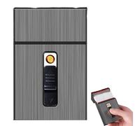 Étui à Cigarettes avec Briquet, Format 100 Cigarettes, Boîte Métallique pour Hommes Et Femmes, étuis pour Accessoires De Fumeur, Briquets électriques Rechargeables sans Flamme Et étanches(1PC)