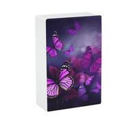 Étui à cigarettes avec motif papillons violets - Petit étui de rangement pour briquet, boîte de rangement élégante pour cigarettes pour homme et femme