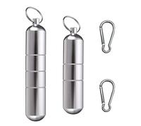 Étui à Cigarettes avec Porte-clés, 2 pièces Mini Rond Portable Imperméable étui à cigarettes Pocket Box Boite Ccigarette Metal pour Hommes Femmes, Boîte à pilules Cigarette Case