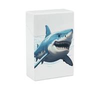 Étui à cigarettes bleu requin étanche pour 20 cigarettes en plastique incassable pour accessoires de fumage pour homme et femme