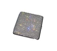 Étui à cigarettes bling-bling en métal brillant à paillettes pour femme, boîte à cigarettes pour 20 pièces, cadeau pour fumeur (blanc)