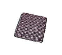 Étui à cigarettes bling en métal brillant à paillettes avec clip double face, boîte pour 20 cigarettes, cadeau pour fumeur (rose)