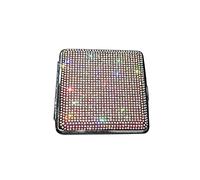 Étui à cigarettes bling pour femme, étui à cigarettes en métal brillant à paillettes avec clip à ressort double face, boîte à cigarettes pour 20 cigarettes, cadeau pour fumeur (coloré)