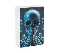 Étui à cigarettes Blue Skull and Bones, résistant aux chocs et à l'eau, en plastique rigide, avec briquet intégré, pour hommes et femmes.
