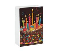 Étui à cigarettes - Boîte à cigarettes « Joyeux anniversaire » en forme de gros gâteau, résistante aux chocs et à l'eau, en plastique rigide, avec porte-cigarettes élé et briquet intégré. Cadea