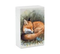 Étui à cigarettes - Boîte à cigarettes Sleeping Fox, incassable et étanche, en plastique rigide, avec porte-briquet élégant. Cadeau pour hommes et femmes.