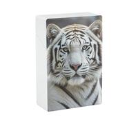 Étui à cigarettes - Boîte à cigarettes White Tiger, étui en plastique rigide résistant à l'écrasement et à l'eau, porte-cigarettes élégant, cadeau pour hommes et femmes.