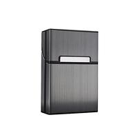 Étui à Cigarettes, Boîte Porte-Cigarette pour Homme Femme, Etui Paquet Tabac Métal Portable en Aluminium avec Fermeture Aimantée pour Tous Ceux Qui Fument, Gris, 1 Pièce