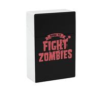 Étui à cigarettes Born to Fight Zombies, format poche, à ouverture facile, 20 cigarettes.