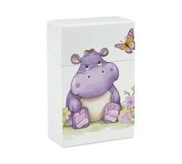 Étui à cigarettes Butterfly and Hippo, résistant aux chocs et à l'eau, en plastique rigide, avec briquet élé pour hommes et femmes.