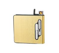 Étui à cigarettes, capacité de 20 pièces, étui à cigarettes mince avec briquet Rechargeable USB, étui à cigarettes en métal,A