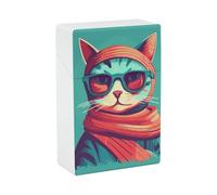 Étui à cigarettes chat portant des lunettes de soleil, boîte à cigarettes étanche, accessoires pour fumeurs, porte-cigares pour hommes et femmes