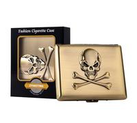 Etui à Cigarettes Classique Vintage en Métal pour Femmes et Hommes, peut contenir 18-20 Cigarettes 100mm, Porte Carte de Crédit RFID. (20pcs 100's)