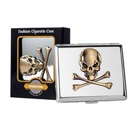 Etui à Cigarettes Classique Vintage en Métal pour Femmes et Hommes, peut contenir 18-20 Cigarettes 100mm, Porte Carte de Crédit RFID. (20pcs 100's)
