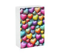 Étui à cigarettes coloré avec cœurs arc-en-ciel - Petit étui de rangement pour briquet, boîte de rangement élégante pour cigarettes pour homme et femme