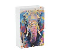 Étui à cigarettes coloré avec peinture d'éléphant - Petit étui de rangement pour briquet, boîte de rangement élégante pour cigarettes et accessoires pour homme et femme