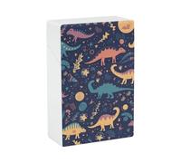 Étui à cigarettes coloré Dinosaures et Étoiles, format King Size (85 mm), 20 cigarettes, léger, à ouverture par simple pression, pour hommes et femmes. Porte-cigarettes amusant pour sac à main.