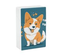 Étui à cigarettes Corgi « Je t'aime », étui de voyage en plastique à ouverture facile d'une seule main, avec couvercle à ressort, pour hommes et femmes.