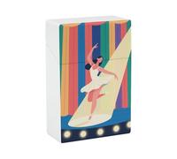 Étui à cigarettes « Danseuse sur scène », résistant aux chocs et à l'eau, en plastique rigide, avec briquet élé pour hommes et femmes.