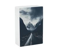 Étui à cigarettes Dark Road to Mountains, boîte à cigarettes en plastique étanche, étuis à cigarettes vintage pour hommes et femmes, petit porte-cigarettes amusant pour format standard 85 mm, capaci