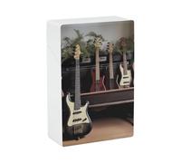 Étui à cigarettes de poche pour guitare basse et musique - Capacité : 85 mm - Capacité : 20 - Poussez pour ouvrir - Portable et étanche - Pour homme et femme - Porte-cigarettes de poche - Accessoire