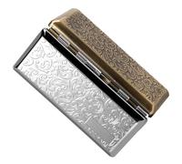 Étui à cigarettes élégant et tendance en métal couleur canard mandarin, peut contenir 10 pièces de 100 (10 pièces, argent + bronze)