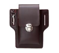 Étui à cigarettes en cuir 7,1 x 4,1 pouces avec passant de ceinture, pochette portefeuille, boîte de rangement anti-rayures, pochette de ceinture for téléphone portable for hommes for contenir des cig