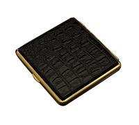 Étui À Cigarettes En Cuir Et En Laiton, Boîte À Cigarettes Portable For Hommes Et Femmes, Support De Poche À Ressort Double Face For 20 Boîtes À Cigarettes Régulières À Ouverture Et Fermeture Par Bout