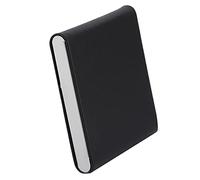 Étui à cigarettes en cuir PU Tenue de métal en métal 10 Étui de rangement pour porte-cigarette avec porte-cigarette Support en métal pour boîtier mince(noir)