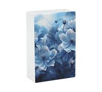 Étui à cigarettes en fleurs bleues - Étui étanche et résistant à l'écrasement pour 20 cigarettes King Size, boîte de voyage portable de poche pour homme et femme