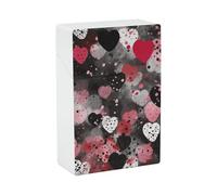 Étui à cigarettes en forme de cœur à pois noirs - Petit étui de rangement pour briquet, boîte de rangement élégante pour cigarettes pour homme et femme