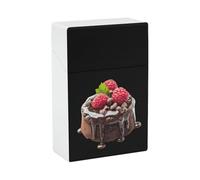 Étui à cigarettes en forme de gâteau lavique au chocolat et à la framboise, boîte de rangement légère pour fumeurs, couvercle rabattable portable pour une utilisation en intérieur et en extérieur