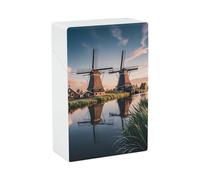 Étui à cigarettes en forme de moulin à vent hollandais, résistant aux chocs et à l'eau, en plastique rigide, avec briquet élé pour hommes et femmes.