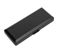 Étui à cigarettes en métal élégant, tendance et minimaliste - Peut contenir 10 cigarettes de 100 mm - Parfait pour les femmes - Design en métal léger et durable (10 pièces, 100 mm, noir)