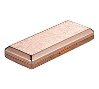 Étui à cigarettes en métal - Pour homme et femme - Pince à ressort double face - Peut contenir 10 cigarettes de 100 mm (Rose)