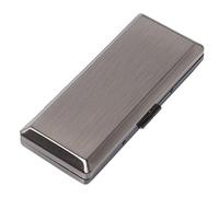 Étui à cigarettes en métal - Pour homme et femme - Pince à ressort double face - Peut contenir 10 cigarettes de 100 mm (Vntage Silver)