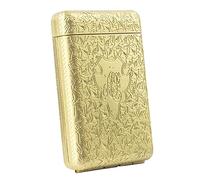 Étui à Cigarettes En Métal Sculpté Rétro Européen à 3 Côtés, Boîte à Cigarettes Peaky Blinders à Trois Volets Pour Contenir 14 Cigarettes De 84 Mm, Cadeaux D'anniversaire Uniques,Gold