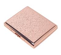 Étui à cigarettes en métal vintage - Étui à cigarettes à clip à ressort ouvert double face pour cigarettes 18-20 100 mm (Rose gold)