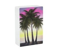 Étui à cigarettes en plastique avec palmier tropical - Étui de protection pour cigarettes - Étui de protection pour pièces de monnaie - Accessoires de fumage - Cadeaux de Noël pour adultes