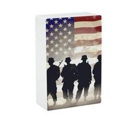 Étui à cigarettes en plastique, édition spéciale Journée des forces armées américaines, boîte de rangement étanche et résistante aux chocs, étui à cigarettes portable, cadeau original pour hommes et