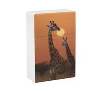 Étui à cigarettes en plastique imprimé Giraffe at Sunset - Étanche - Léger et durable - Pour homme et femme