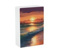 Étui à cigarettes en plastique imprimé Sunset Seaside - Résistant à l'eau - Léger et durable - Pour homme et femme
