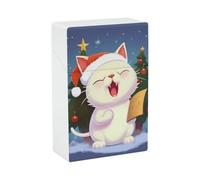 Étui à cigarettes en plastique rigide résistant à l'écrasement et à l'eau, orné d'un adorable chat chantant des chants de Noël. Porte-cigarettes élé pour hommes et femmes.