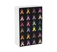 Étui à cigarettes étanche à clapet, orné d'un ruban coloré de sensibilisation au cancer du sein.