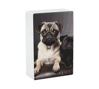 Étui à cigarettes étanche - Capacité de 20 boîtes à cigarettes King Size - Porte-cigarettes pour chiens carlins - Étui portable pour homme/femme