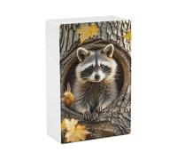 Étui à cigarettes étanche - Capacité de 20 boîtes à cigarettes King Size raton laveur dans un trou d'arbre d'automne étui à cigarettes portable pour homme/femme