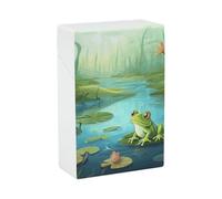Étui à cigarettes étanche - Capacité de 20 cigarettes King Size Grenouille dans un étang Porte-cigarettes Portable Accessoires de fumage pour homme/femme