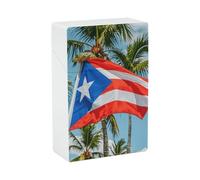 Étui à cigarettes étanche et résistant à l'écrasement pour 20 cigarettes King Size, motif drapeaux de Porto Rico, grenouille, palmiers, boîte de voyage portable pour homme et femme